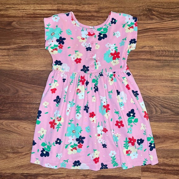 Hanna Andersson Pink Floral Dress Girls Size 120CM or US 7 - Picture 1 of 7